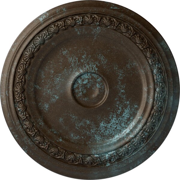 Ekena Millwork Carlsbad Ceiling Medallion (Fits Canopies up to 5 1/2"), 31 1/8"OD x 1 1/2"P, Bronze Blue Patina CM31CABBS - main